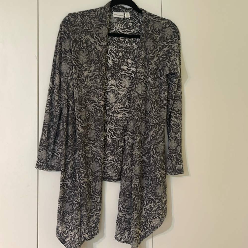 Black and grey contemporary light weight cardigan